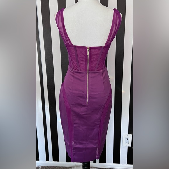 Purple Mesh Corset Style Midi Dress - NWT - Picture 6 of 6